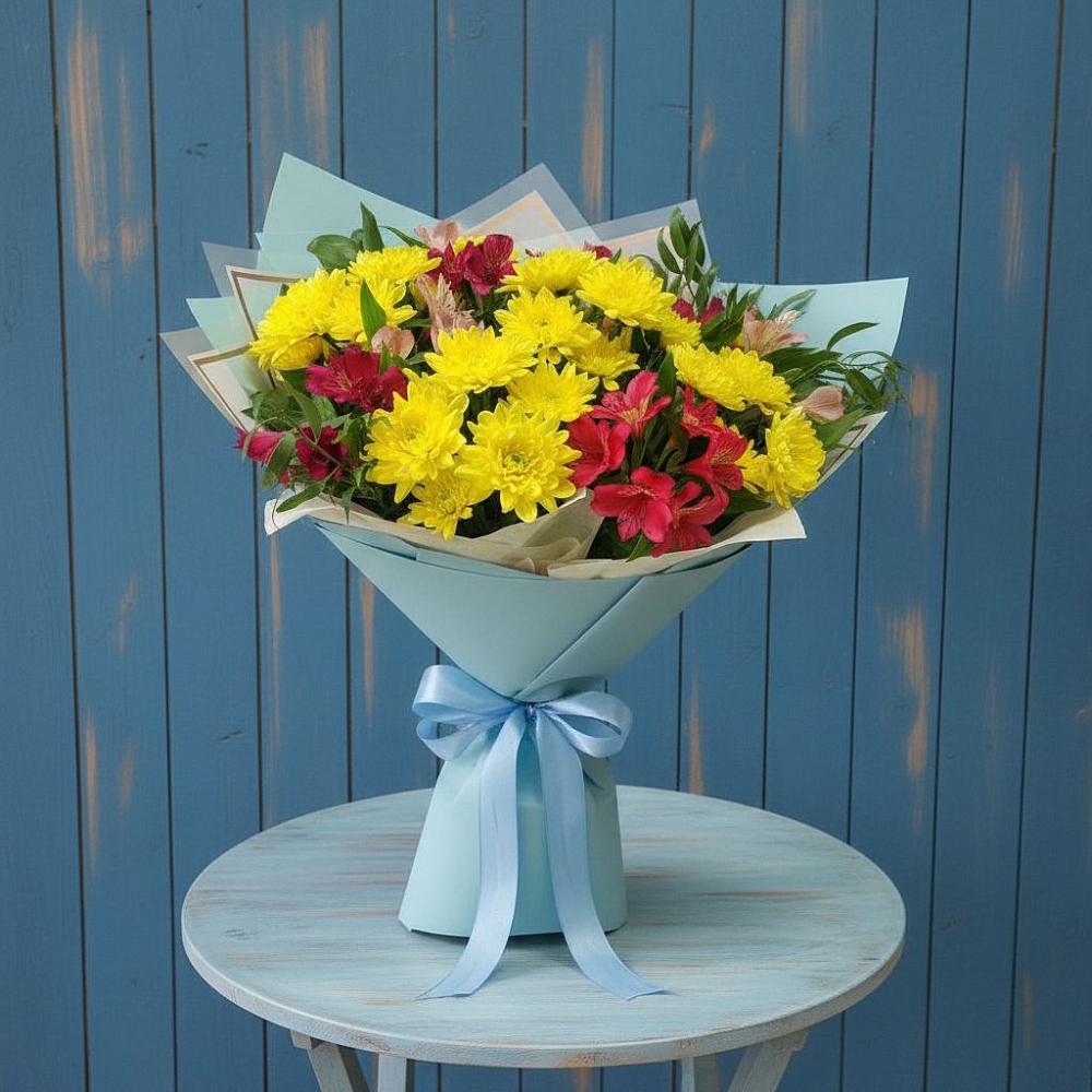 Букет цветов из: Альстромерии и Хризантемы в Тогуре