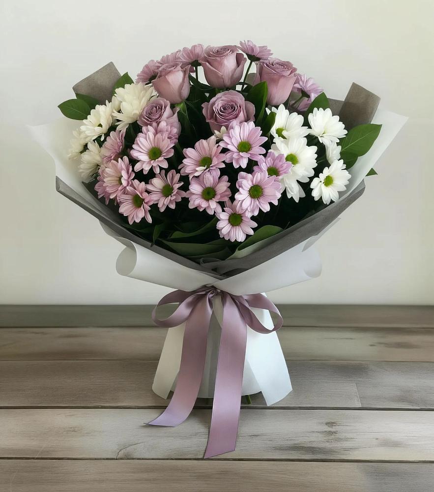 Букет цветов из: Хризантемы и Розы в Тогуре