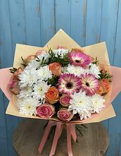 Букет цветов из:  Розы, Герберы и Хризантемы в Тогуре