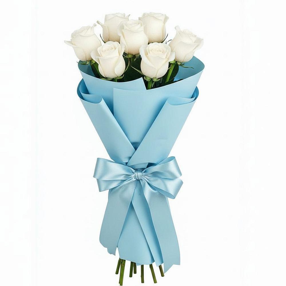Букет 7 белых роз Проуд в Тогуре