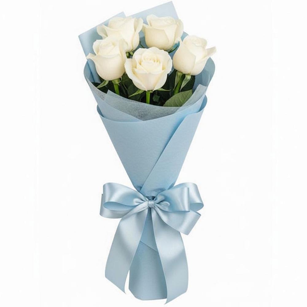 Букет 5 Белых роз Проуд в Тогуре