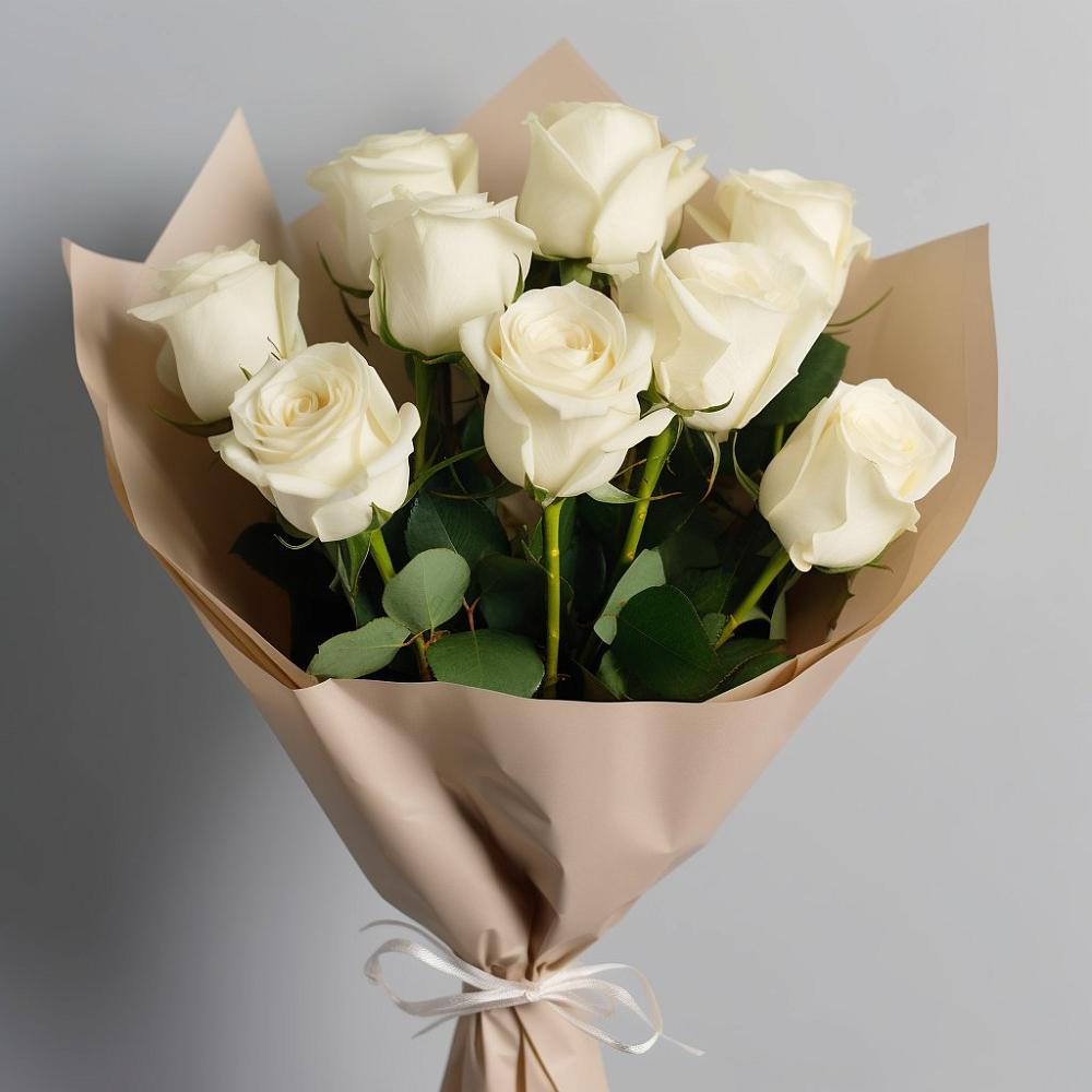 Букет 9 Белых роз Эдлесс Лав в Тогуре