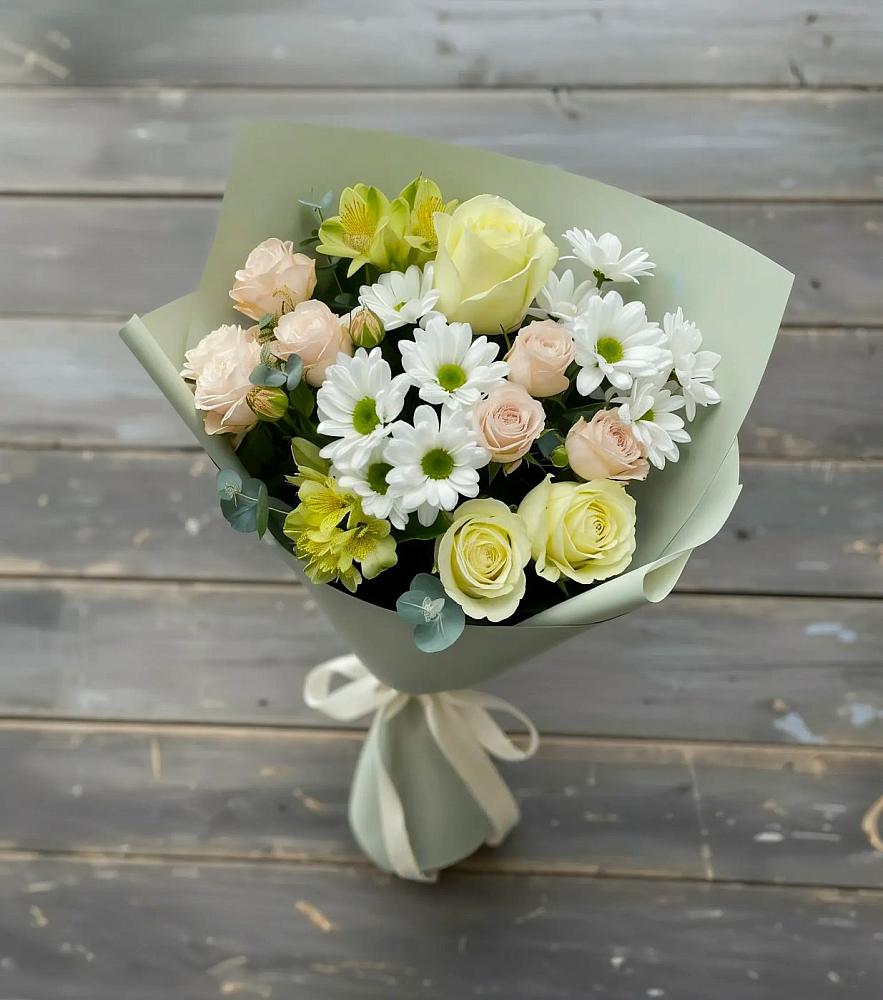 Букет цветов из: Альстромерии, Розы и Хризантемы в Тогуре