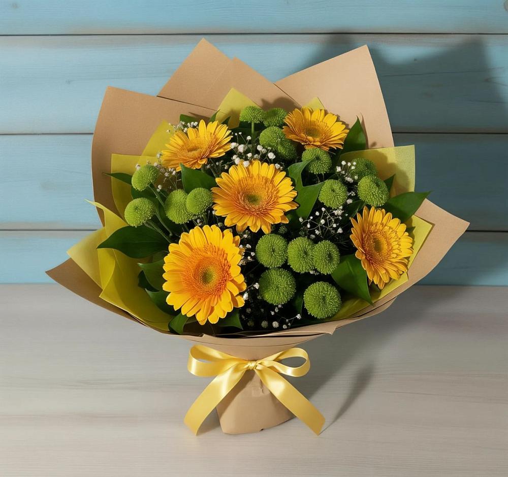 Букет цветов из: Герберы и Хризантемы в Тогуре