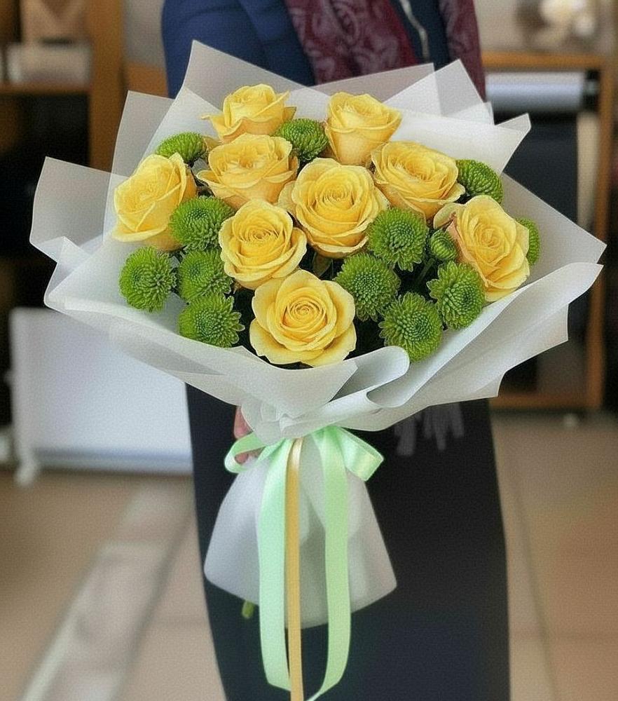 Букет цветов из: Хризантемы и Розы в Тогуре