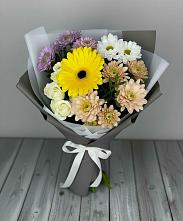 Букет цветов из:  Розы, Герберы и Хризантемы в Тогуре