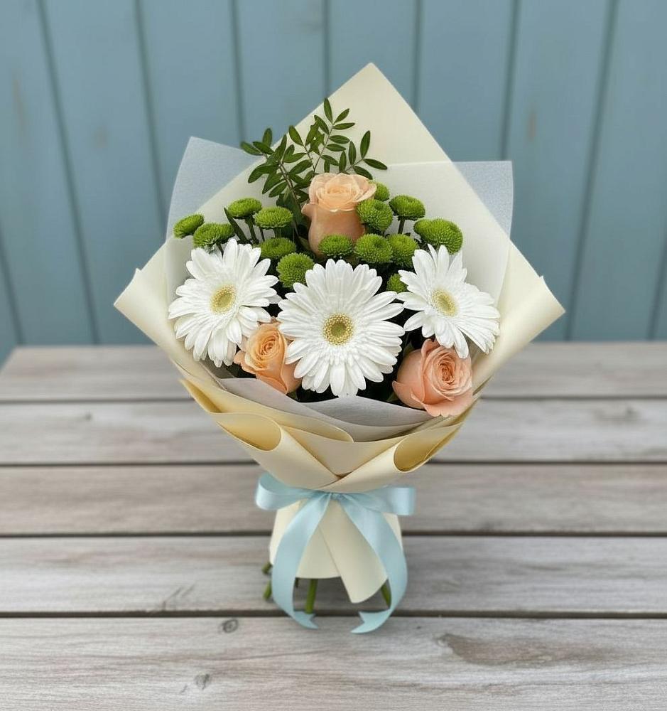 Букет цветов из: Герберы, Розы и Хризантемы в Тогуре
