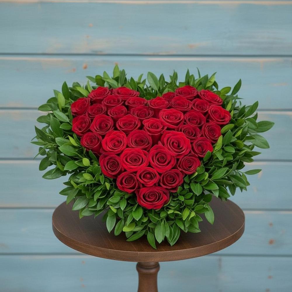 Цветочная композиция из Розы в виде сердца в Тогуре