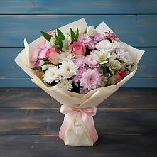 Букет цветов из:  Хризантемы, Альстромерии и Розы в Тогуре